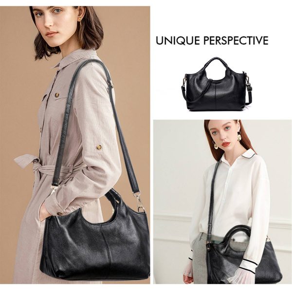 Genuine Leather Handle Satchel Shoulder Bag