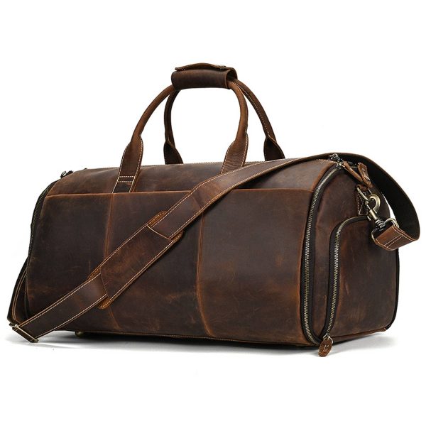 Genuine Leather Weekender Garment Duffle Bag