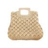 Straw Beach Handbags with Lining Pockets for Women