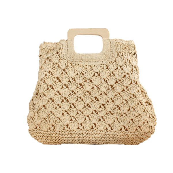Straw Beach Handbags with Lining Pockets for Women