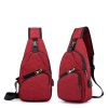 Nylon Waterproof Crossbody Bag With USB Charging Port