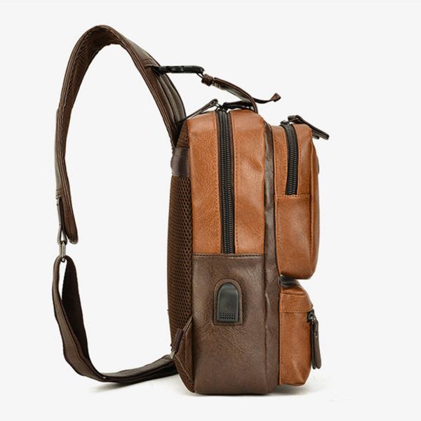 PU Leather Sling Backpack
