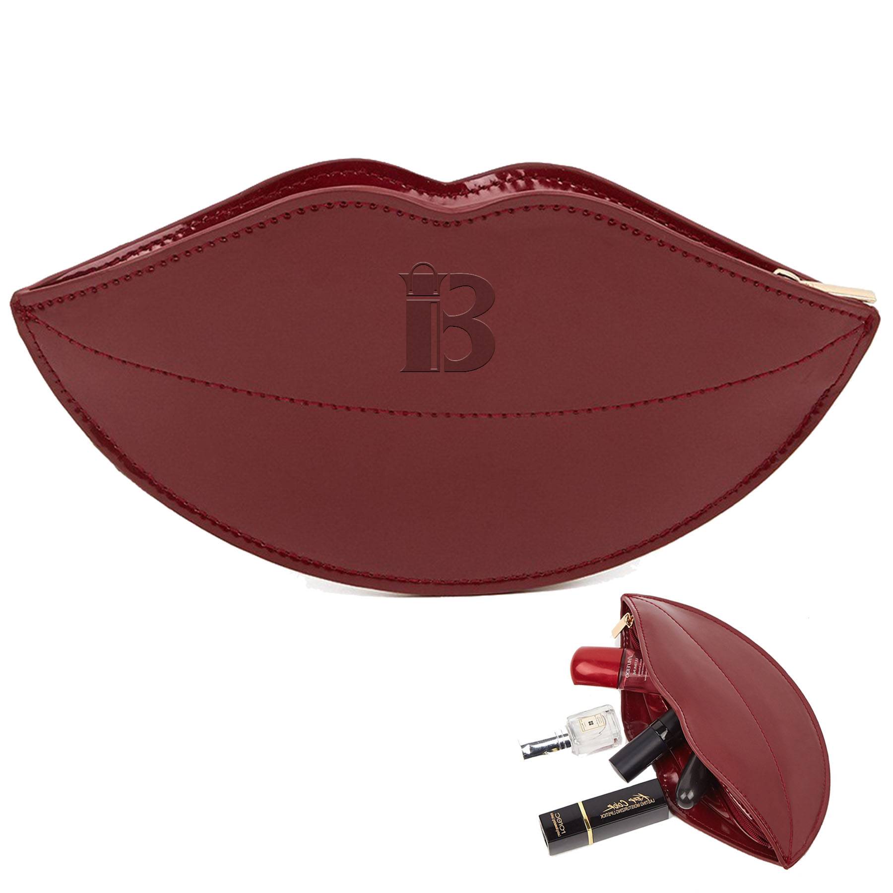 PU Lips Cosmetic Bag