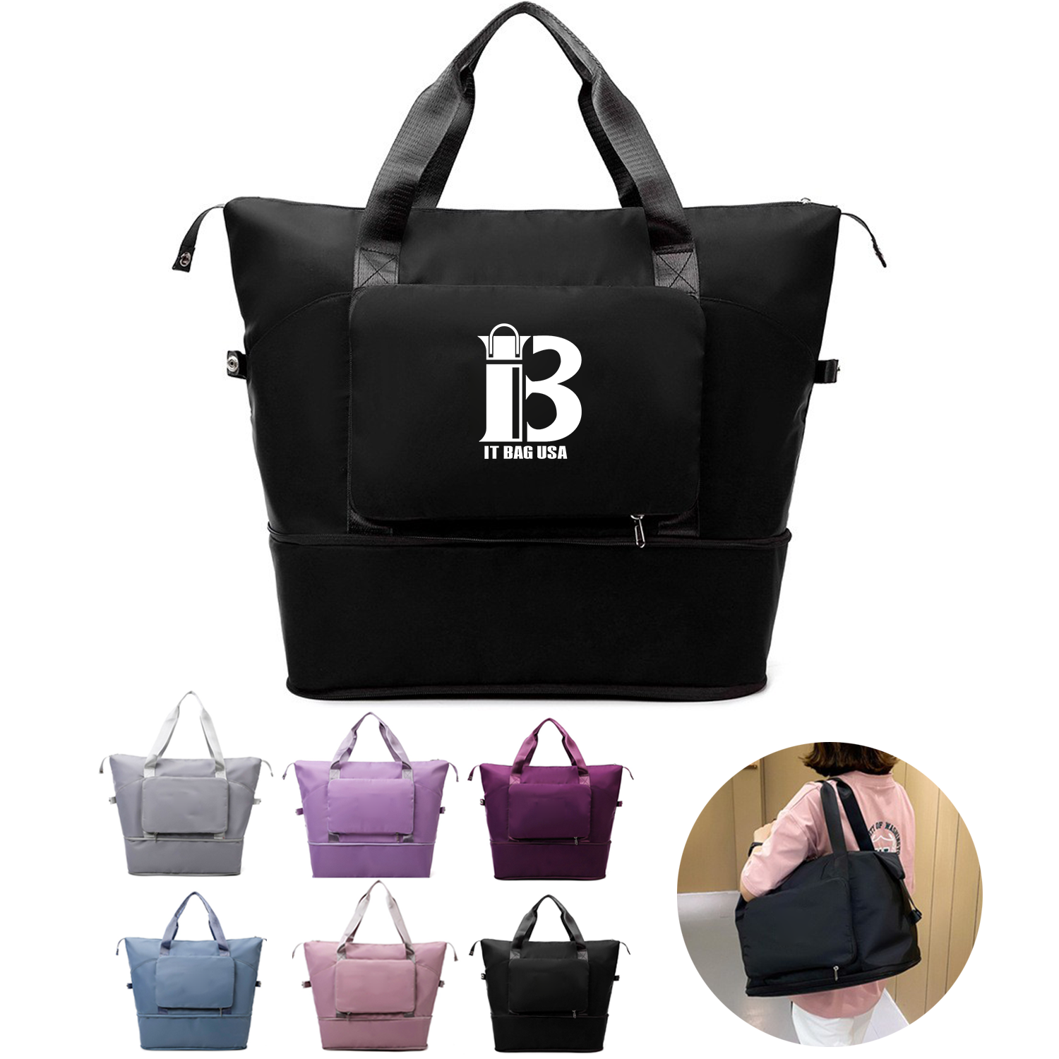 Foldable And Expandable Travel Duffel Bag for Women