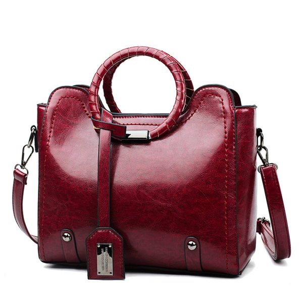 PU woven tote bag handbag for women With a round bracelet