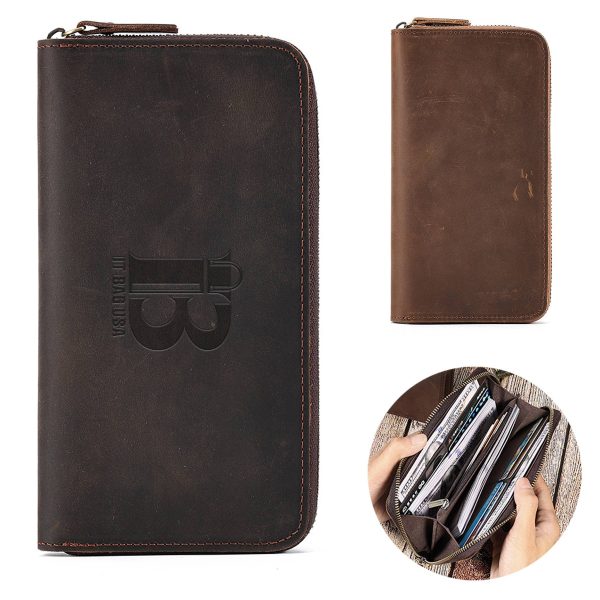 Men's Long Faux Leather Wallet