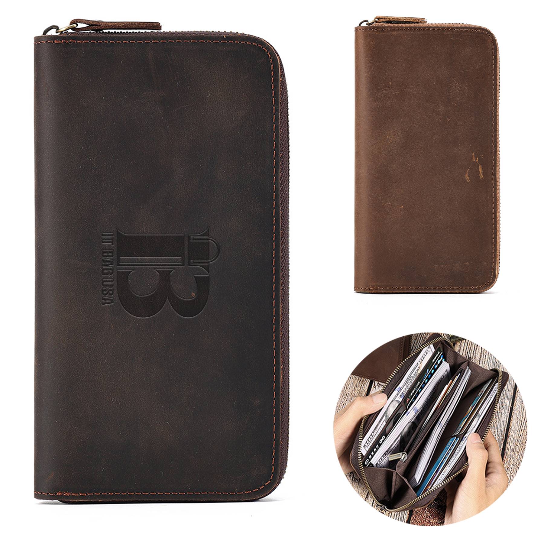 Men's Long Faux Leather Wallet