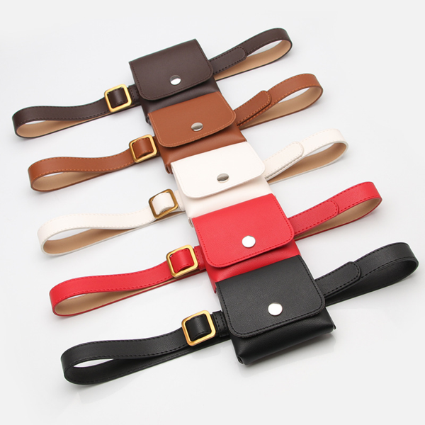 PU Leather Multi Pocket Belt Bag