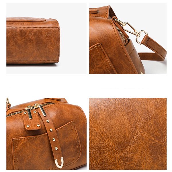 Pu Leather rivet Crossbody Bag for Women Offers Zipper