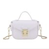 PU Leather Shoulder Bag w/ Metal Chain Strap