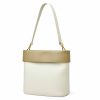 Genuine Leather Color-block shoulder commuter cross-body bag