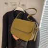 Women's PU Leather Minimalist Saddle Tote Bag