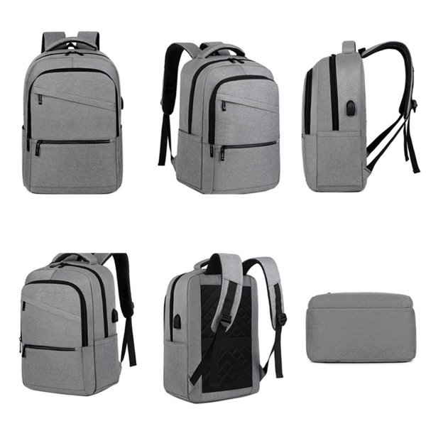 Oxfors Waterproof Backpack With Usb Charging Port