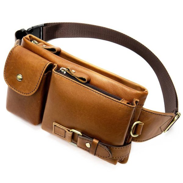 Genuine Leather Waist Fanny Pack