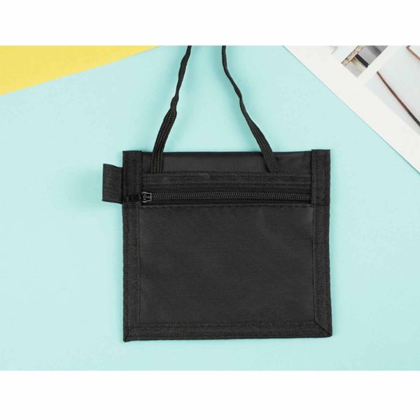 Halterneck transparent document storage bag