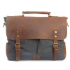 Canvas with leather Messenger bag