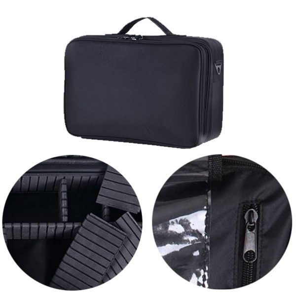 Cosmetics Organizer Storage Case With Adjustable Dividers