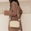 Solid color PU crossbody women's shoulder small square bag