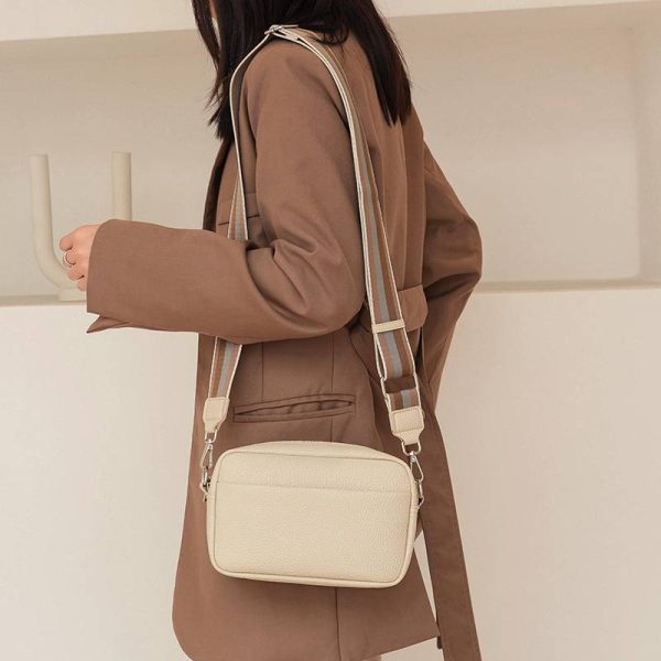 Solid color PU crossbody women's shoulder small square bag