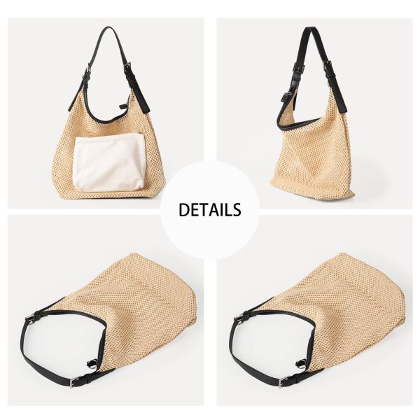 Straw summer large capacity shoulder tote bag
