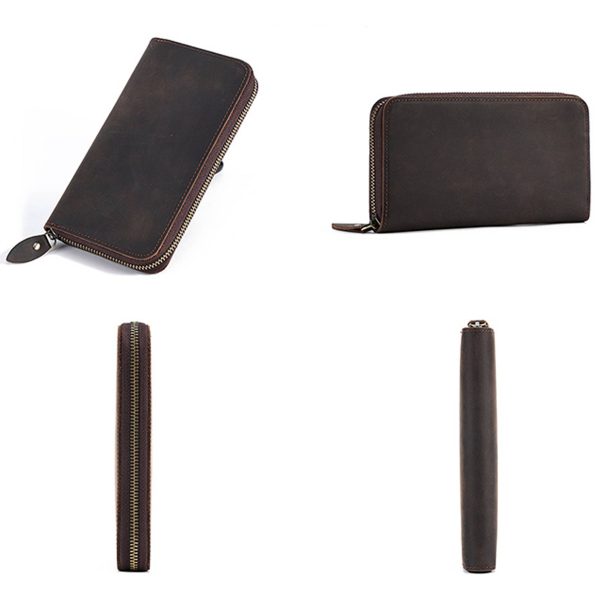 Men's Long Faux Leather Wallet