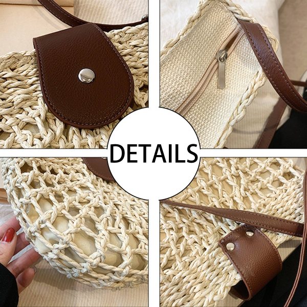 Jute Summer minimalist straw cross-body bag