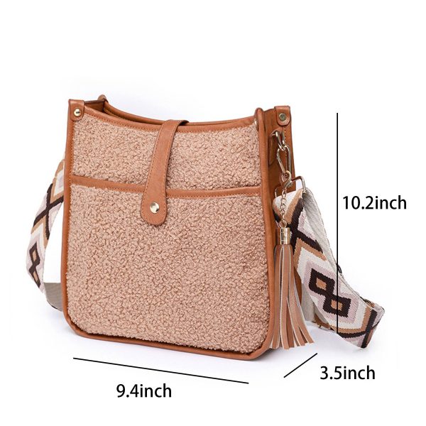 PU Leather Plush Crossbody Bags Fit for Women in Winter