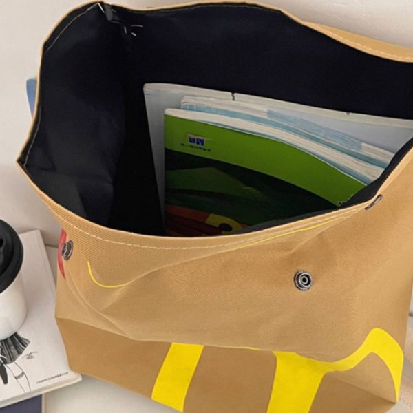 Cartoon French Fries Print for Women Stylish Schoolbag