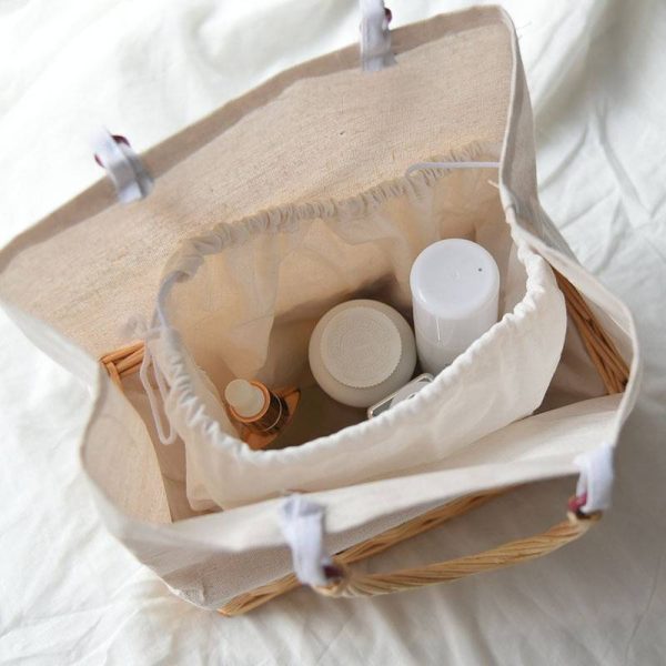 Willow & Canvas Tote Bag Handbag Basket