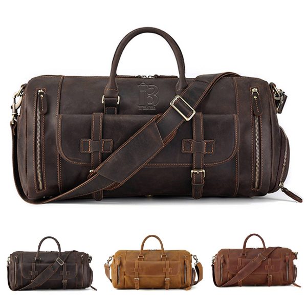 Large Leather Duffle Bag