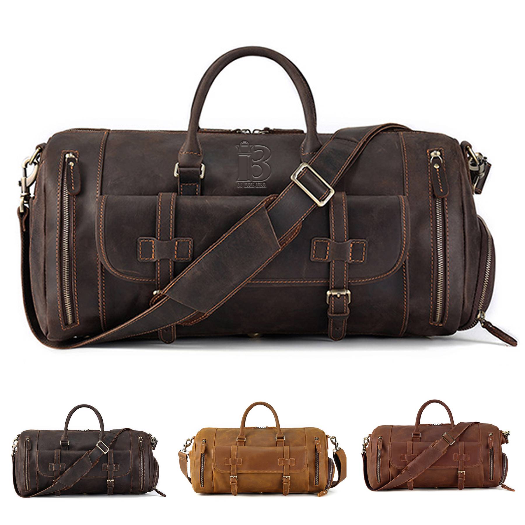Large Leather Duffle Bag