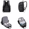 USB Nylon Waterproof Black Backpack for Men and Women