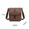 Small Vintage Canvas Leather Messenger Crossbody Bag