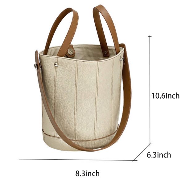 Genuine Leather Bucket HandBag Tote Bag For Women