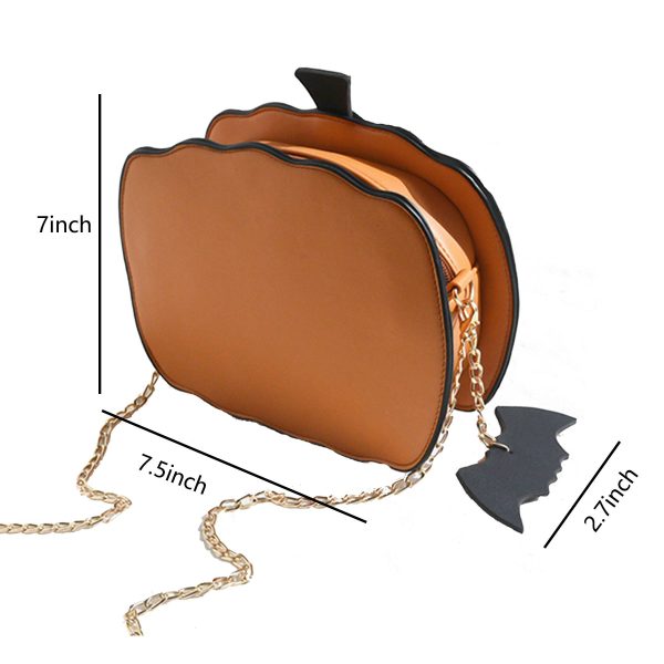 PU leather Pumpkin Purse cross-body bag for halloween