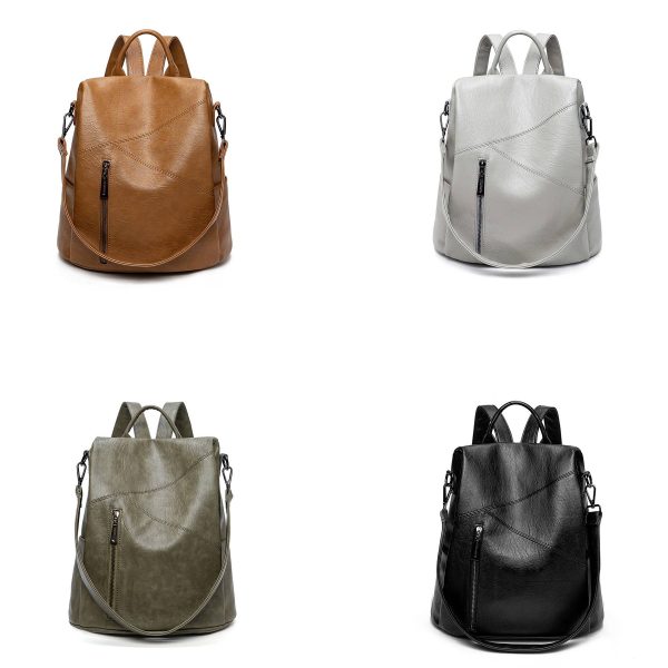 Polyurethane Women Purse Fashion Travel Shoulder Backpack