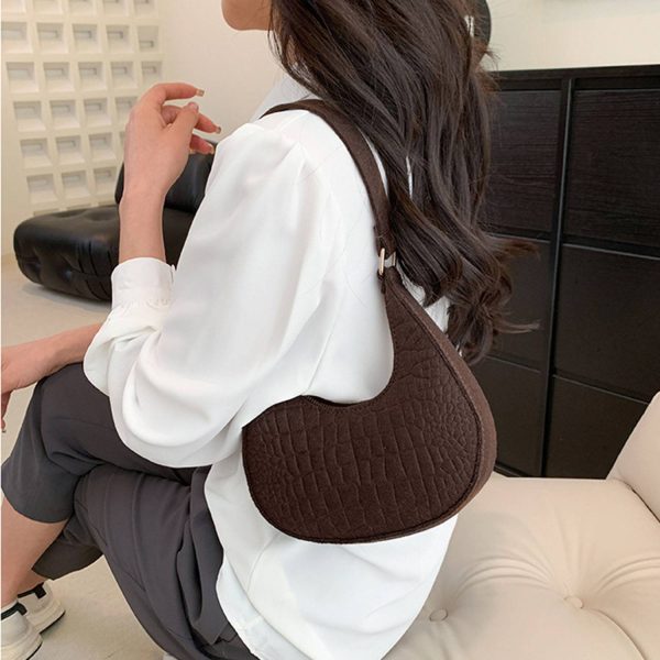 Solid color temperament women's bag casual shoulder handbag