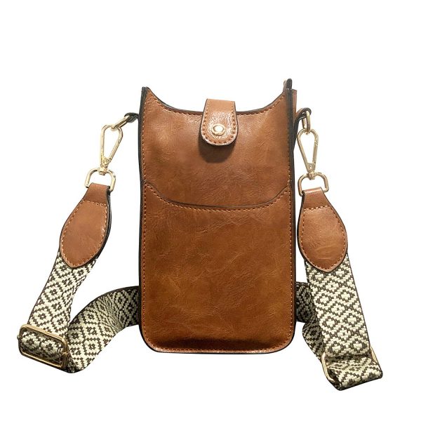 Retro vertical shoulder cell phone bag