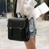 PU Leather Casual Daypack Style Flap Backpacks for Ladies