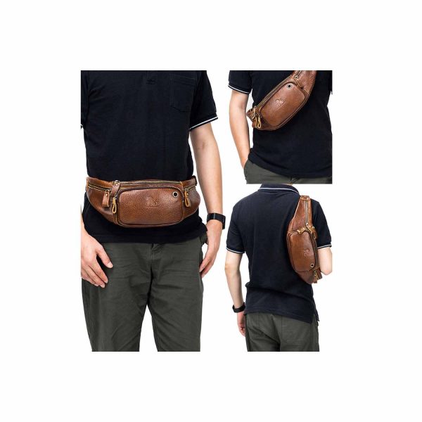 genuine leather men's Fanny pack