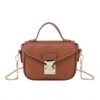 PU Leather Shoulder Bag w/ Metal Chain Strap