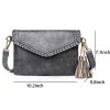 Women's PU Leather Envelope Purse Messanger Bag With Tassels