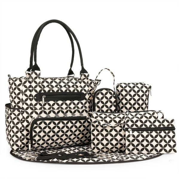 Polyester portable diaper tote bag set