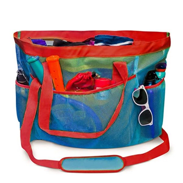 Nylon Mesh Beach crossbody Bag with Zipper