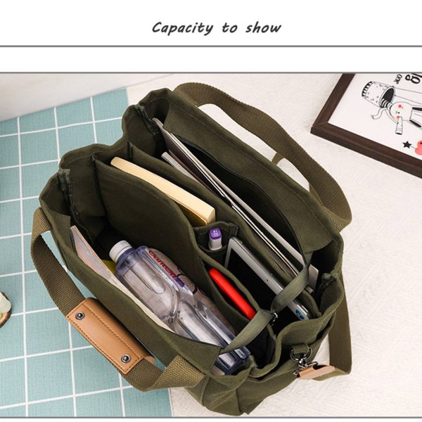 Canvas Crossbody Tote Bag