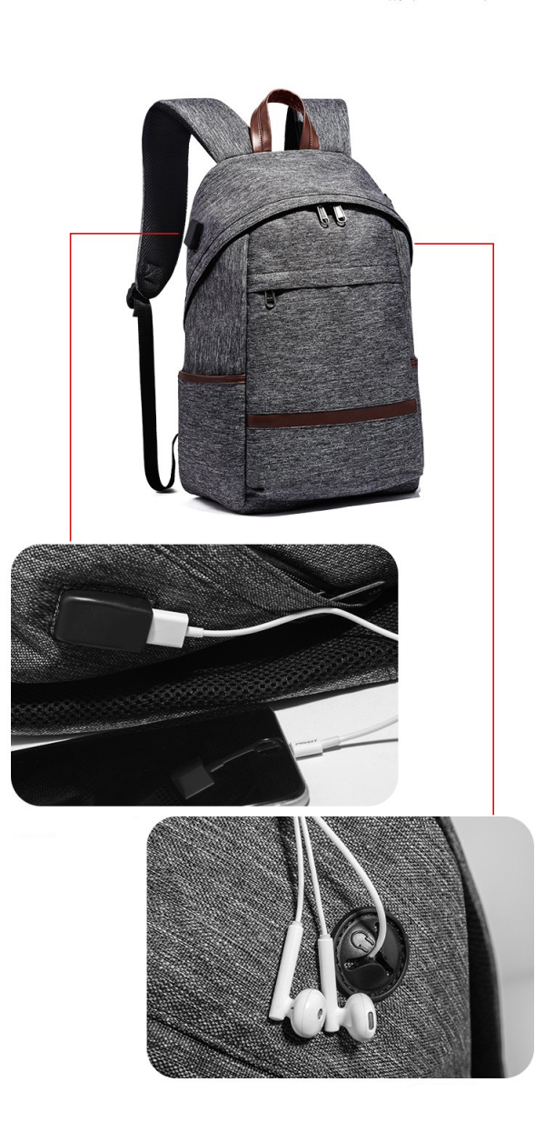 Anti-Theft Lightweight Casual Canvas Laptop Backpack