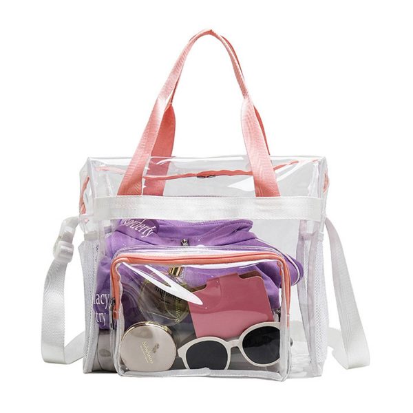 Transparent PVC tote fitness crossbody bag