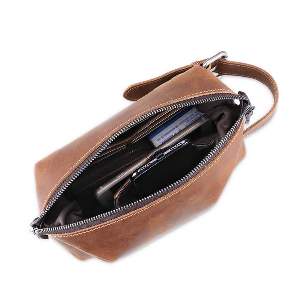 Genuine Leather Clutch for Men Organizer Wrist Bag