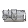 Genuine Leather cross-body metal chain messenger bag