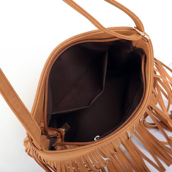 PU leather Fringe Hobo Tassel crossbody bag for Women